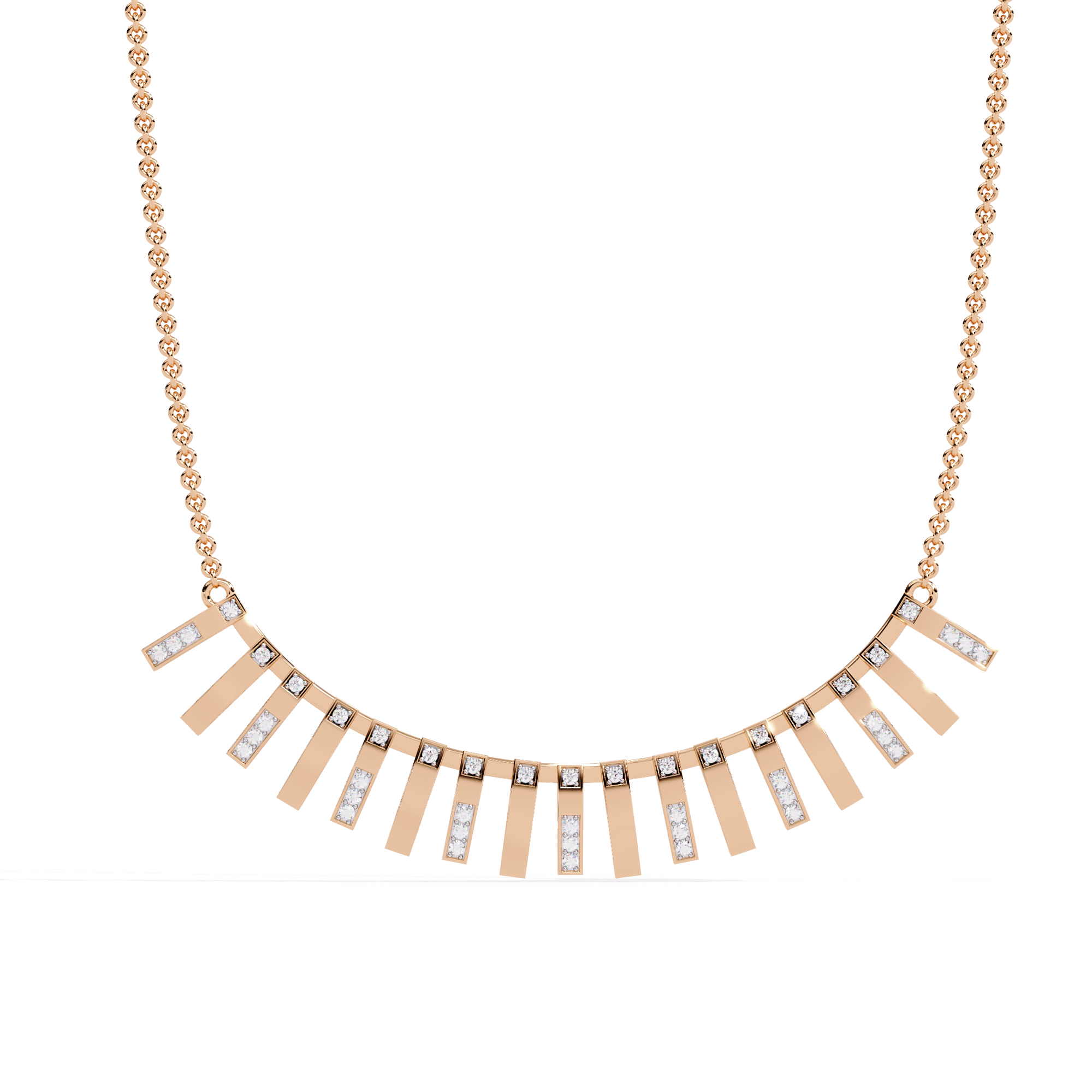 Solitairekart 0.29ct Natural Diamond Geometric Bar Necklace-HI Color, VS-SI Clarity